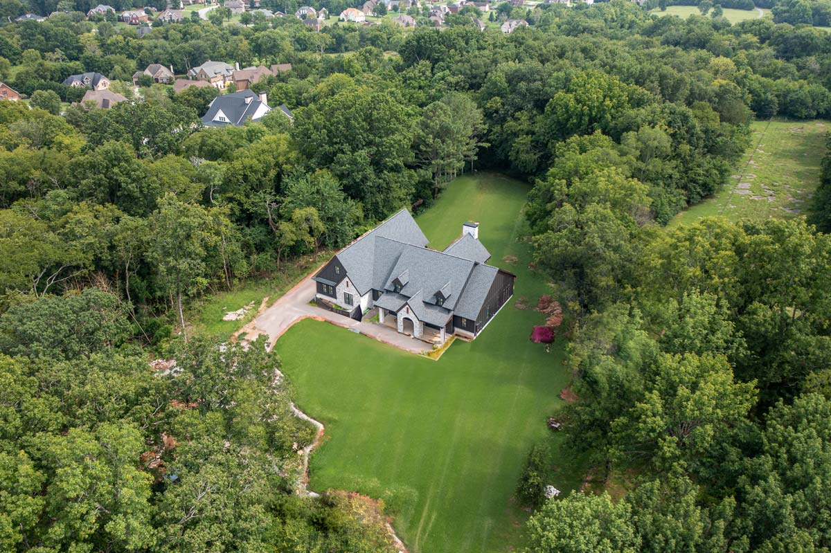 wilson county custom home drone image